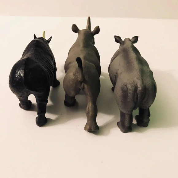 Lot of 3 Assorted Rhino  Rhinoceros Figures Mojo Safari LTD - Picture 14 of 15